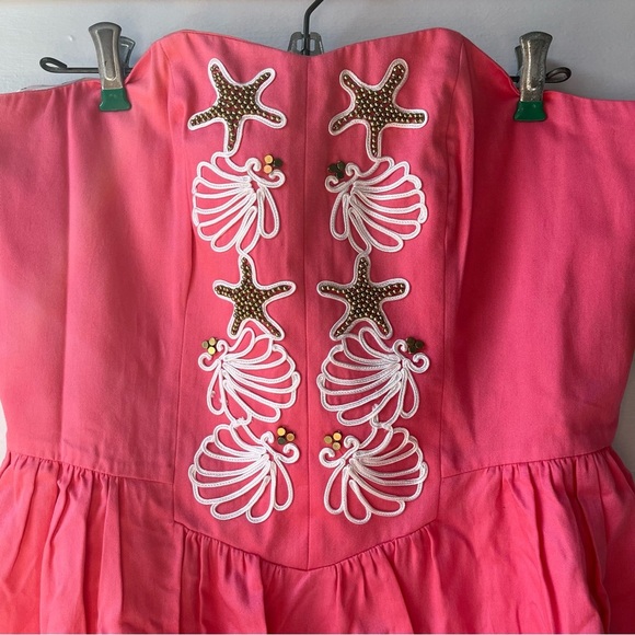 NWT Lily Pulitzer Mayfield Dress, Style 32874, Pink Salmon Seeing Stars Soutache - Picture 2 of 16
